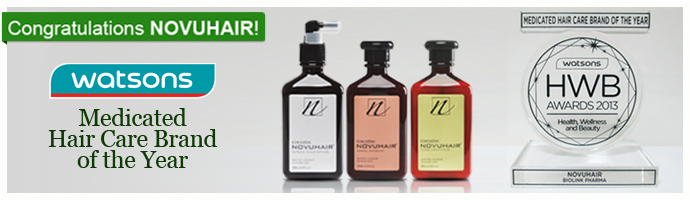Watsons HWB Award Medicated Hair Care Brand of the Year 2013 NOVUHAIR